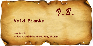 Vald Bianka névjegykártya